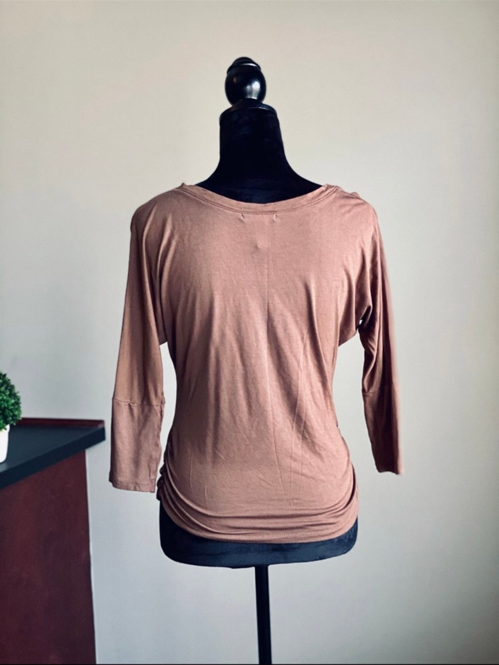 Mocha Ruched-Side Top - Picture 2 of 4